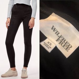 WILFRED FEEL Daria black faux suede leggings